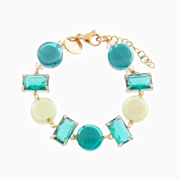 Sunset Mirage Bracelet, Murano glass with 18KT Gold Finish over Brass and Stainless Steel clasp, Made in Italy – Sunset Mirage Collection