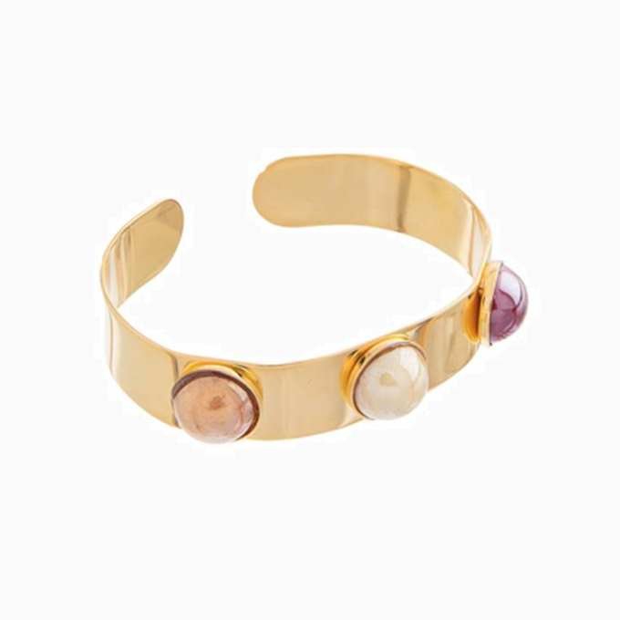 Seaside Serenity Collection Murano glass bracelet crafted with 18KT gold finish over Brass, Made in Italy. Authentic Venetian artistry. murrinamurano.us
