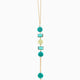 Sunset Mirage pendant necklace, Murano glass with 18KT gold finish over brass and stainless steel clasp, Made in Italy — detail of the pendant.