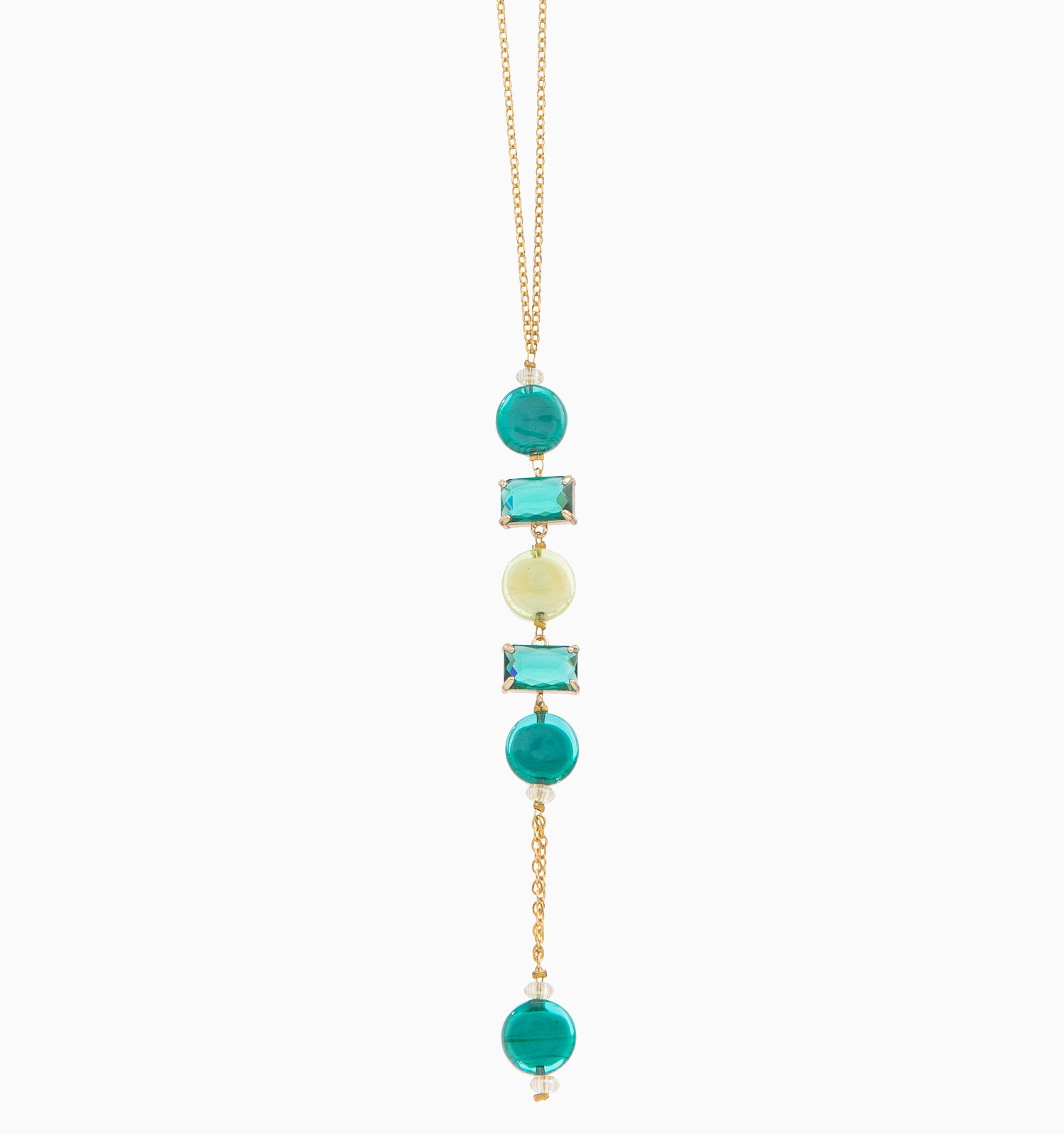 Sunset Mirage Pendant Necklace, Murano glass with 18KT Gold Finish over Brass and Stainless Steel, Made in Italy – Sunset Mirage Collection