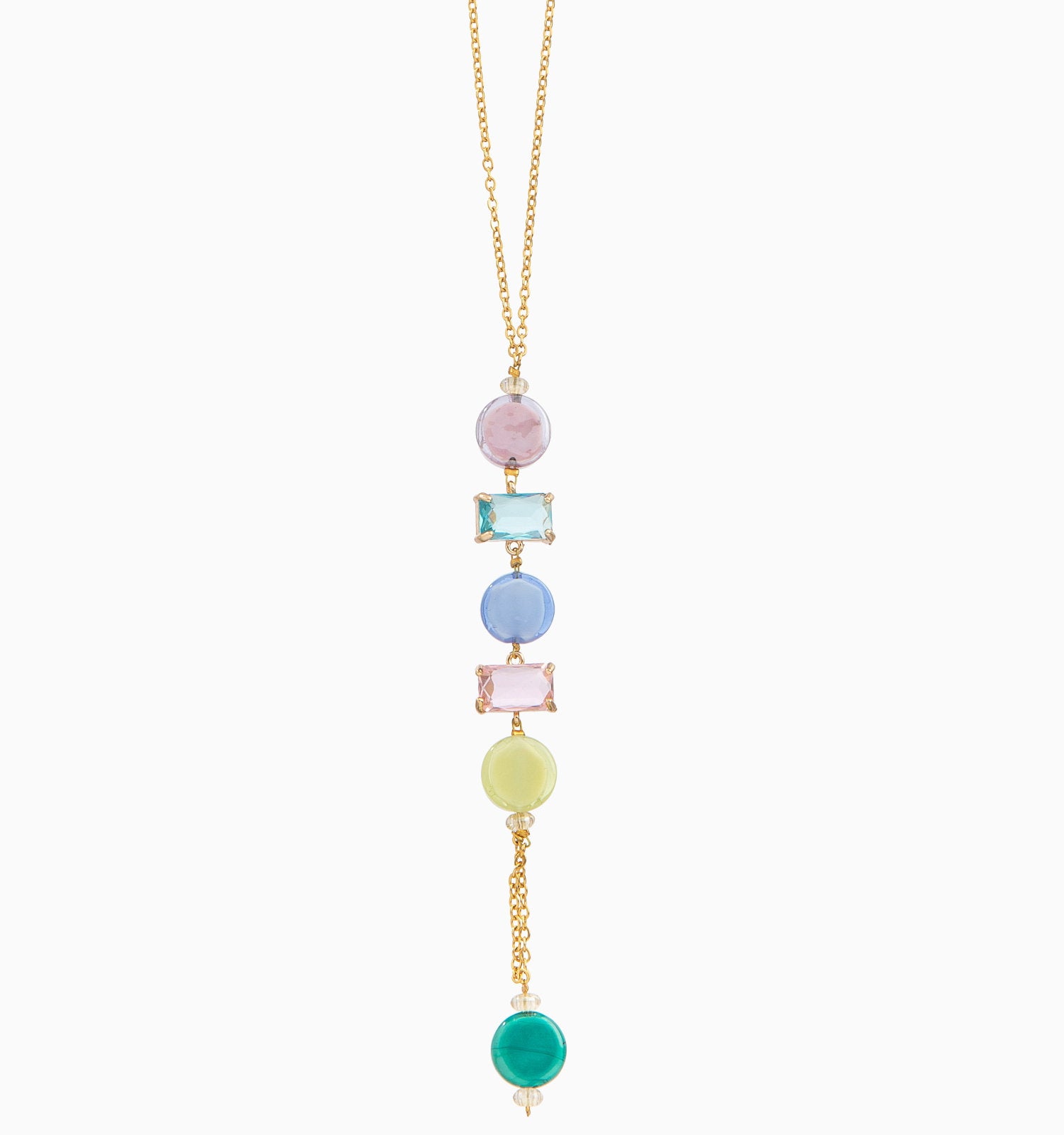 Sunset Mirage Pendant Necklace, Murano glass with 18KT Gold Finish over Brass and Stainless Steel, Made in Italy – Sunset Mirage Collection