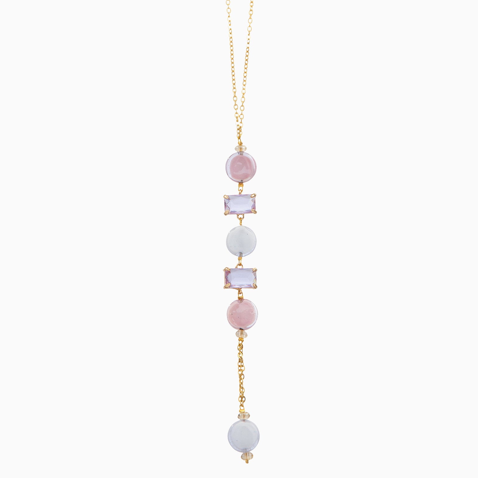 Sunset Mirage Pendant Necklace, Murano glass with 18KT Gold Finish over Brass and Stainless Steel, Made in Italy – Sunset Mirage Collection