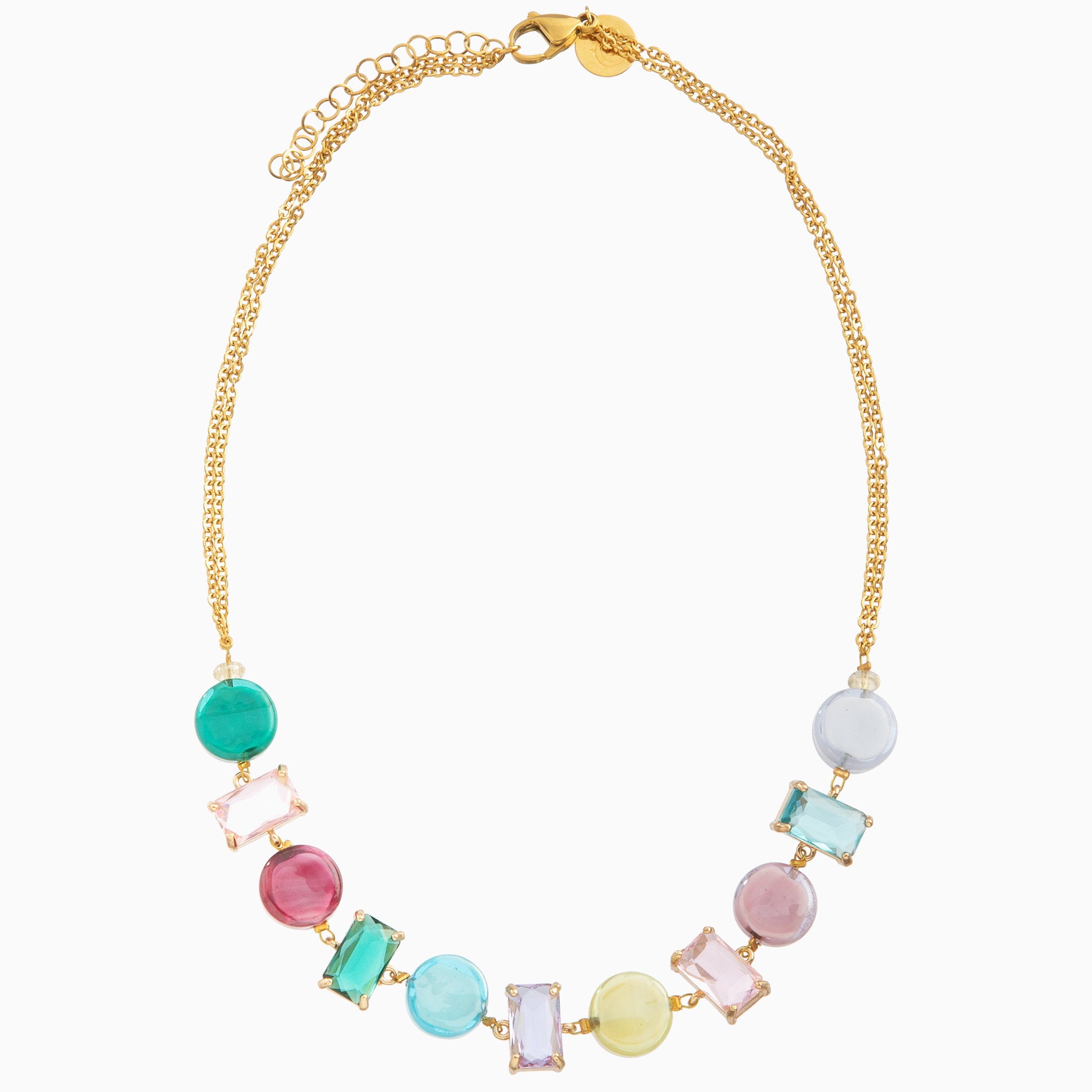 Sunset Mirage Necklace Collier, Murano glass with 18KT Gold Finish over Brass and Stainless Steel clasp, Made in Italy – Sunset Mirage Collection