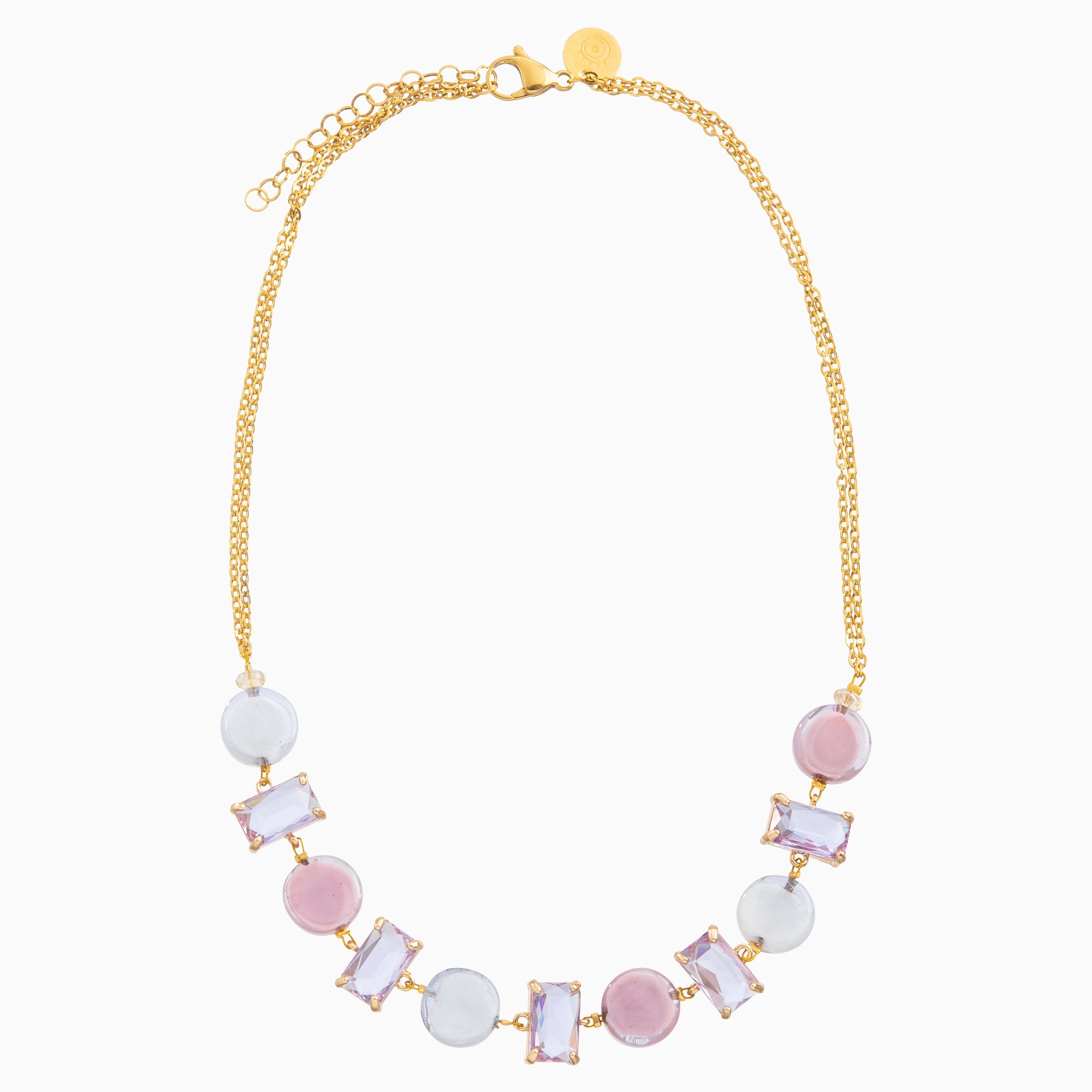 Sunset Mirage Necklace Collier, Murano glass with 18KT Gold Finish over Brass and Stainless Steel, Made in Italy – Sunset Mirage Collection