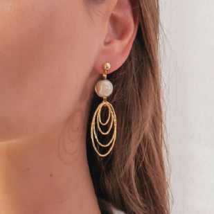 Aura Collection – Drop Earring with Art Deco Spirals hover image