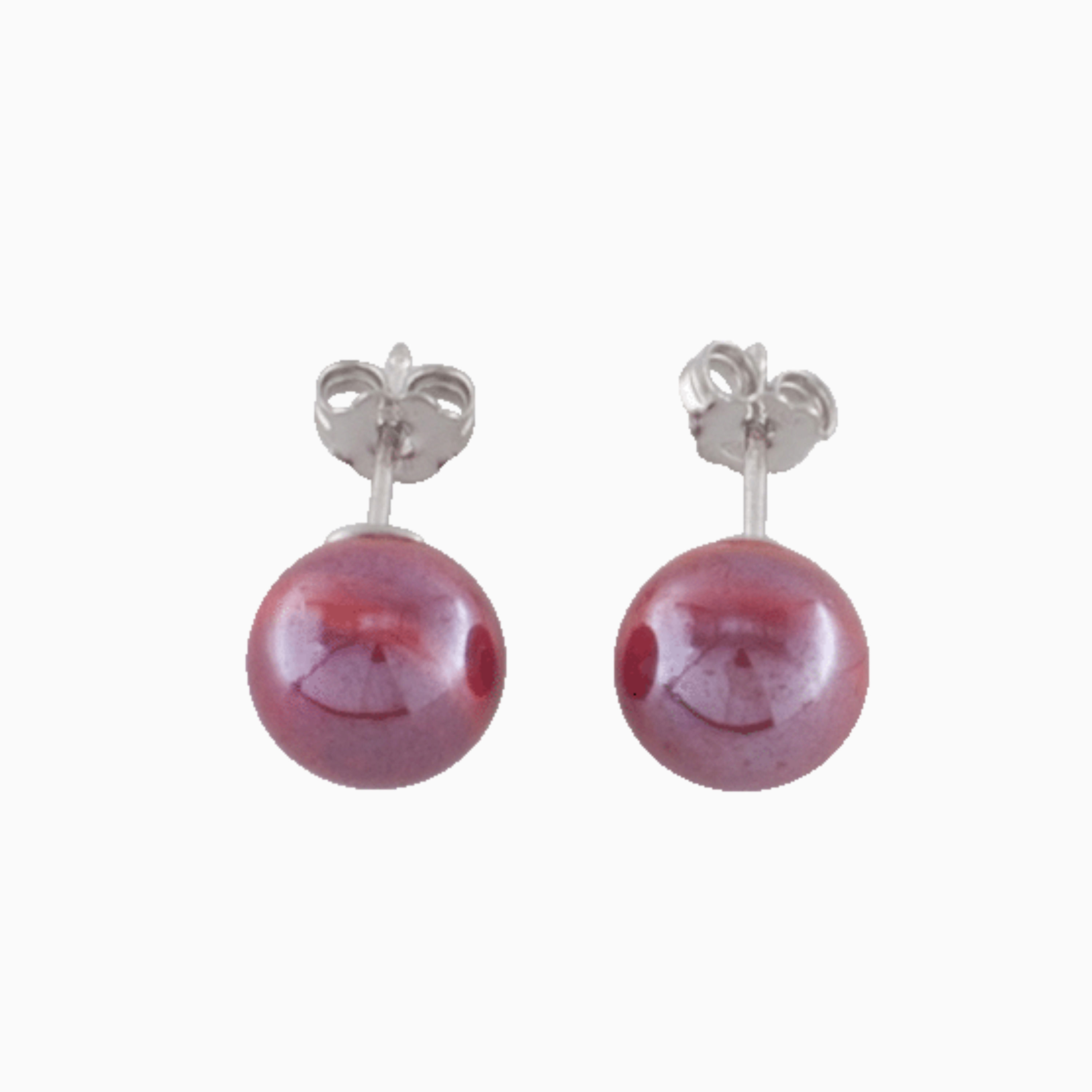 Murano glass stud earrings, 925 Sterling Silver – Majime Collection, Made in Italy
