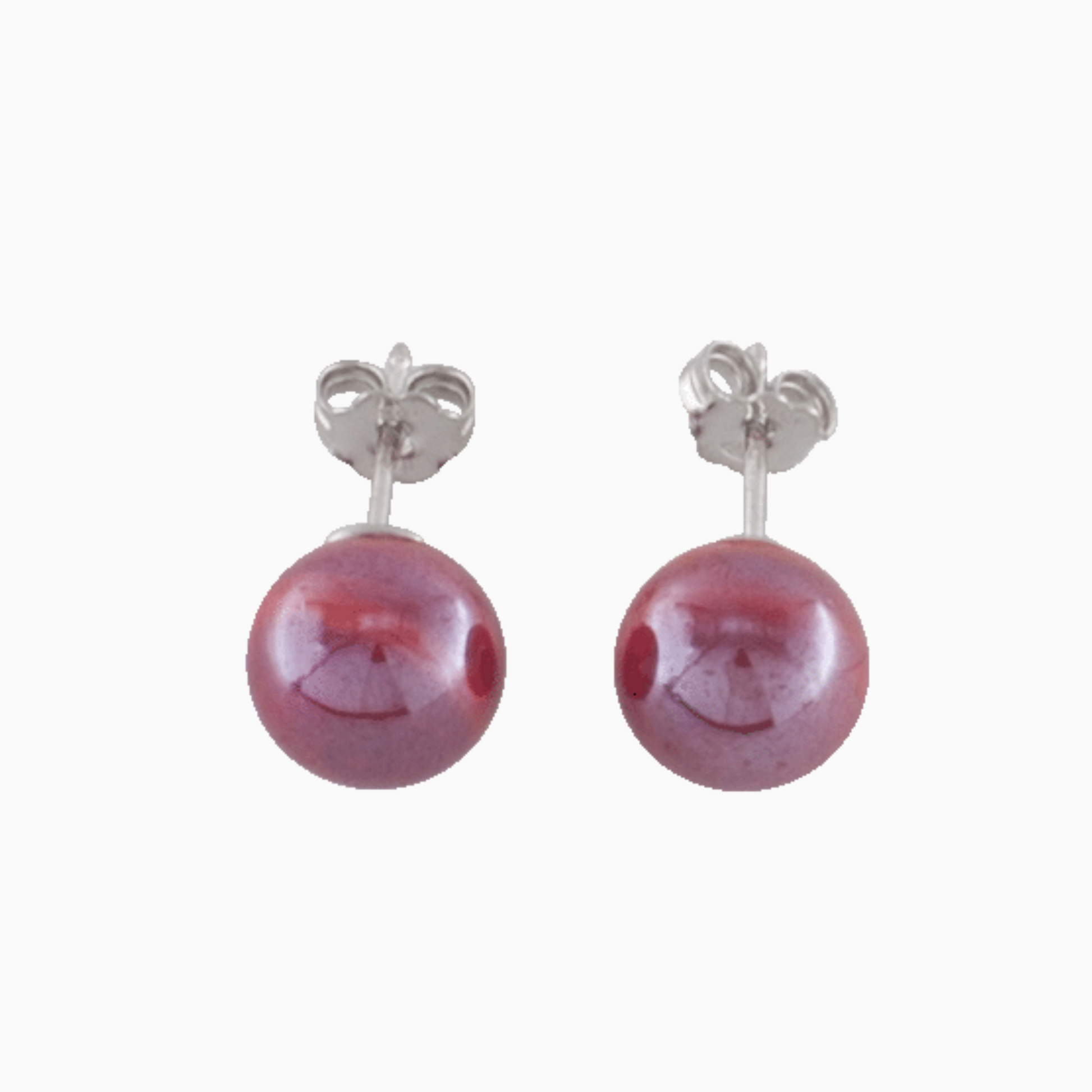 Murano glass stud earrings, 925 Sterling Silver – Majime Collection, Made in Italy
