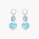 MurrinaMurano.us Blush Collection drop earrings with authentic Murano Glass beads in blue and light blue, 18KT gold finish.