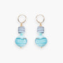 MurrinaMurano.us Blush Collection drop earrings with authentic Murano Glass beads in blue and light blue, 18KT gold finish.