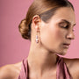 MurrinaMurano.us Blush Collection drop earrings with pink Murano glass beads and 18KT gold finish over brass.
