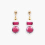 MurrinaMurano.us Evoque Collection drop earrings with pink Murano glass beads and 18KT gold finish over brass.