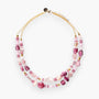 MurrinaMurano.us pink Murano glass double strand necklace with gold-plated brass accents and adjustable chain.