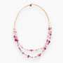 MurrinaMurano.us double opera necklace with pink Murano glass beads and 18kt gold finish over brass accents.