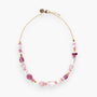 MurrinaMurano.us pink and purple Murano glass bead necklace with gold chain and clasp. Adjustable length.