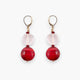 MurrinaMurano.us red and clear Murano glass drop earrings with gold finish leverback closure.