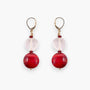 MurrinaMurano.us red and clear Murano glass drop earrings with gold-tone leverback closure.