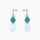 MurrinaMurano.us Evoque Drop Glass Crystal Earrings with teal and clear faceted beads, gold finish. Italian artistry.