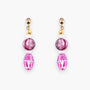 MurrinaMurano.us Evoque drop earrings with layered pink Murano glass beads and 18KT gold finish brass accents.